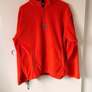 Men’s Columbia Orange Quarter-Zip Pullover with Illinois logo